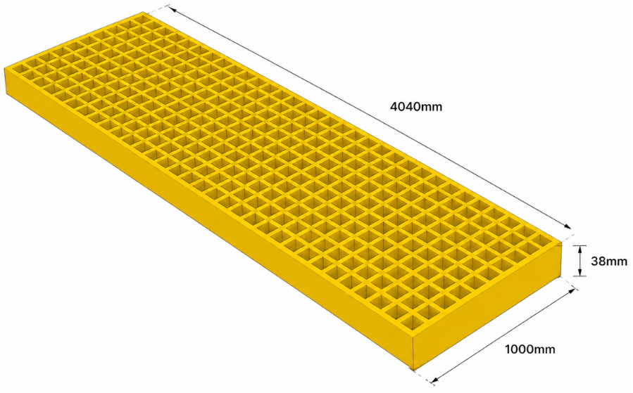 FRP Moulded Grating - Mesh 38 × 38 mm (H38)