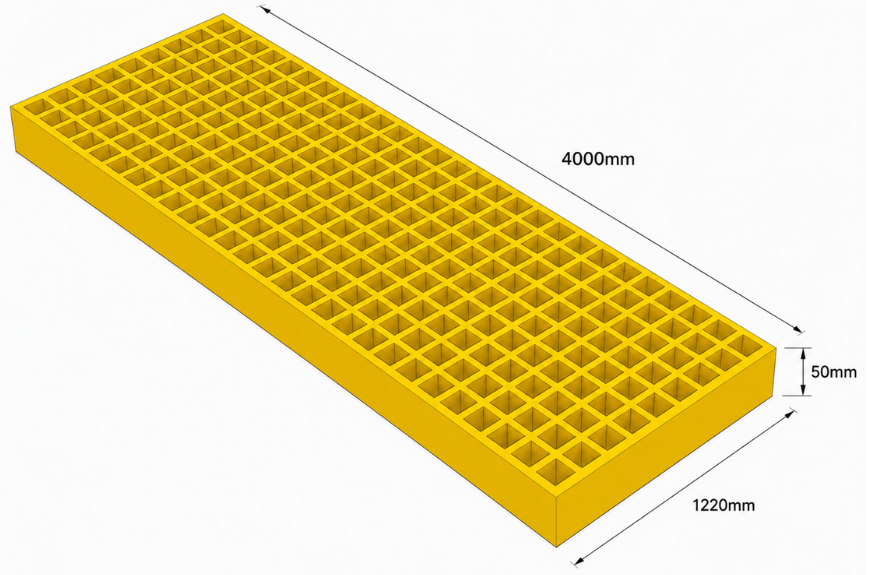FRP Moulded Grating - Mesh 38 × 38 mm (H50)