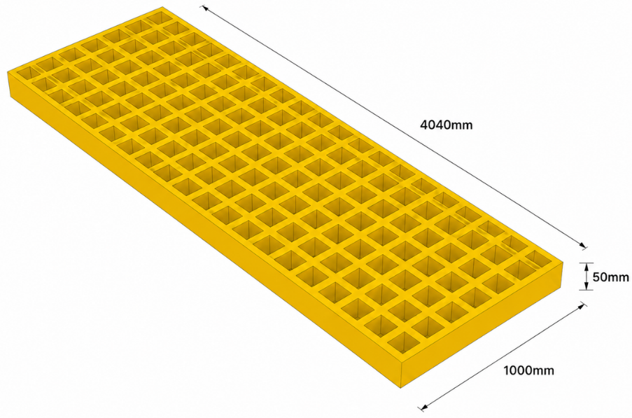 FRP Moulded Grating - Mesh 50 × 50 mm (H50)