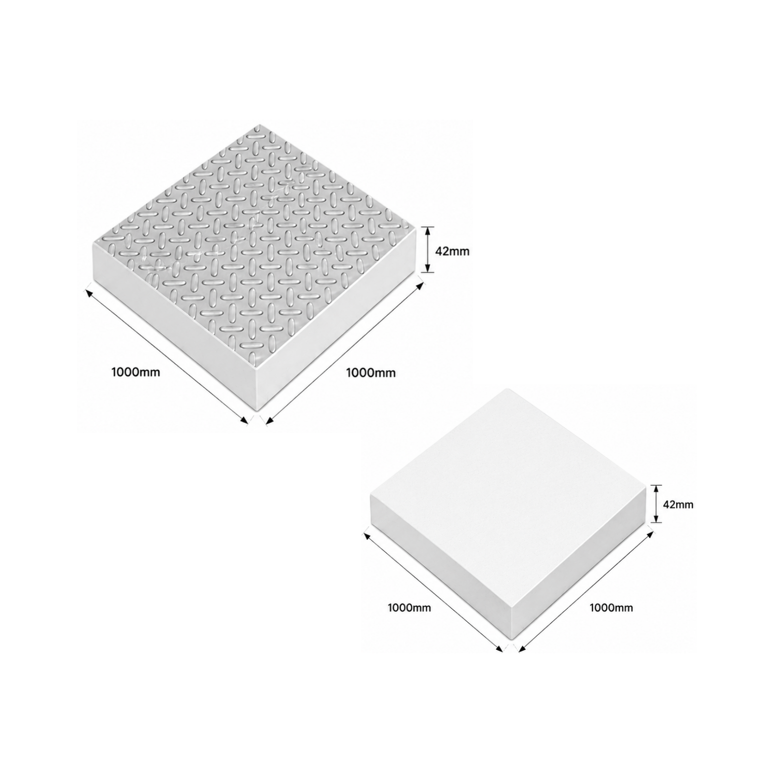 Close Back Plat Bordes Mesh 38 × 38 mm (H46)